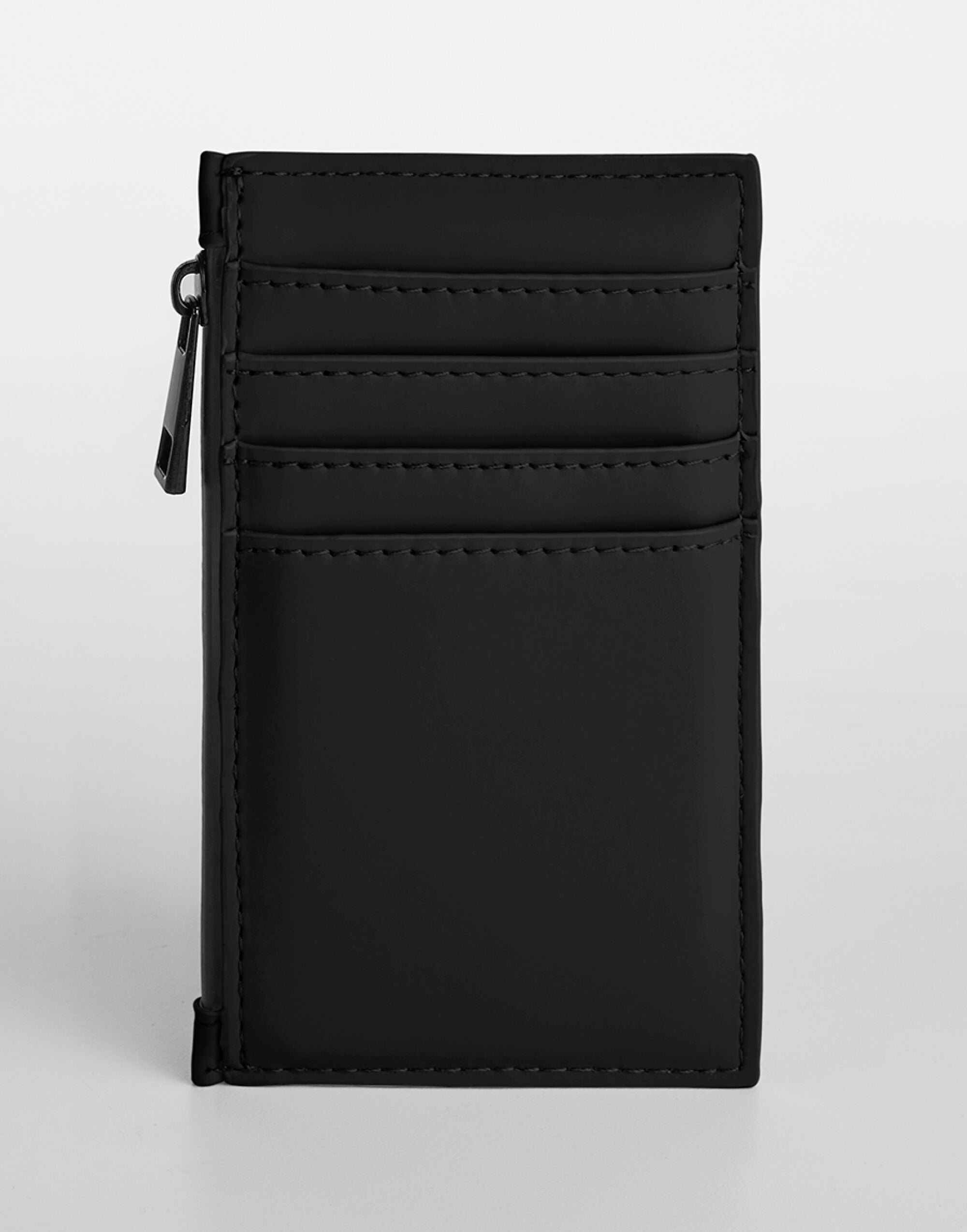Black matte PU card holder for credit and business cards.