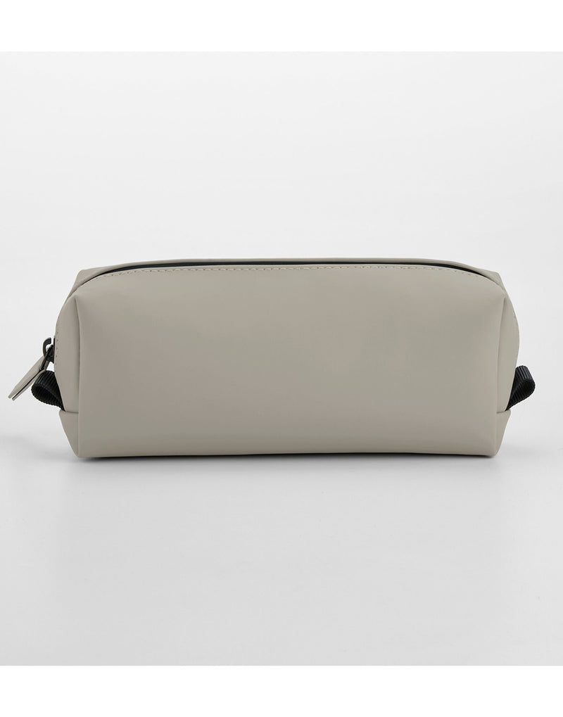 Grey matte PU mini accessory case, front view.
