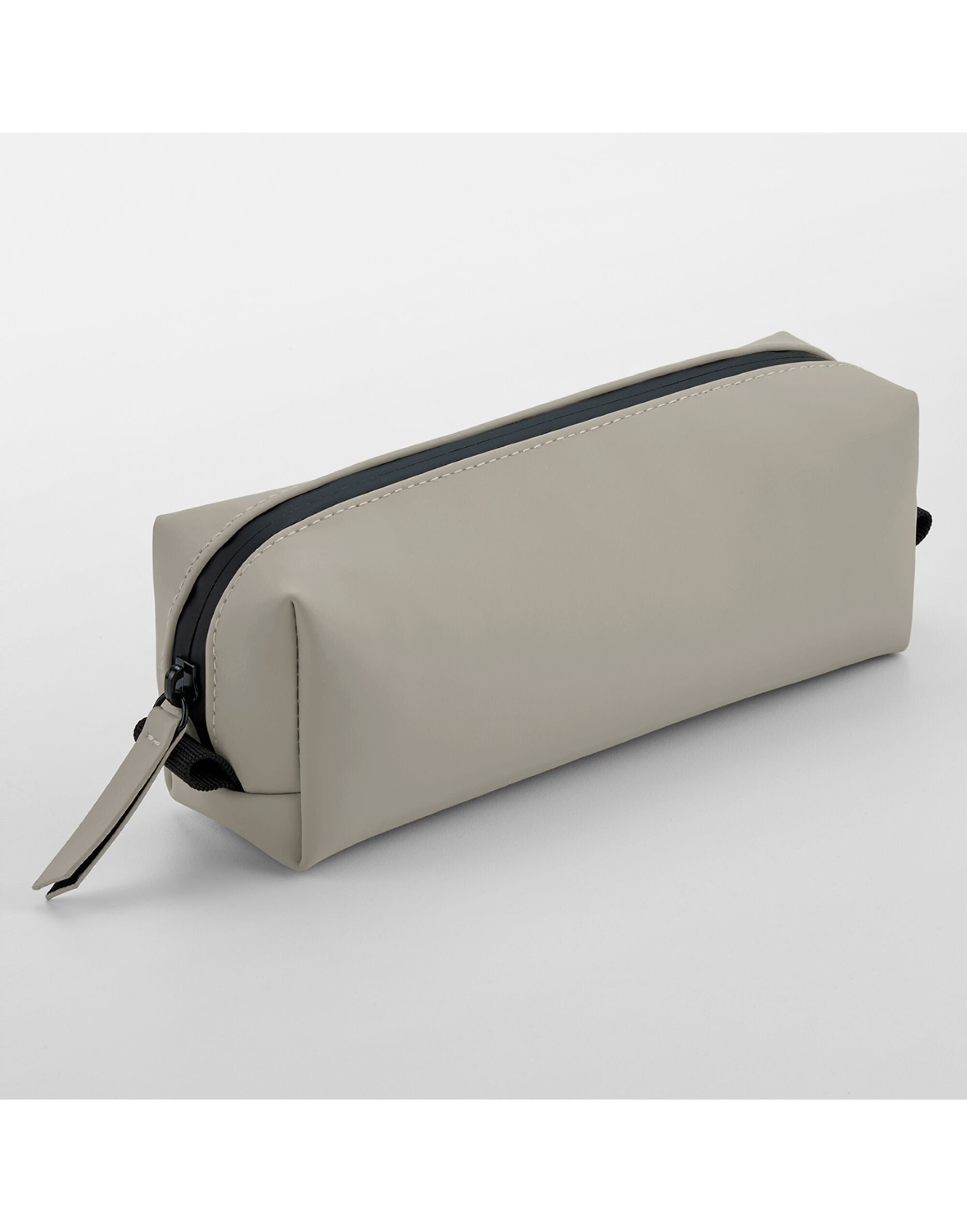 Person holding the grey matte PU accessory case for scale.