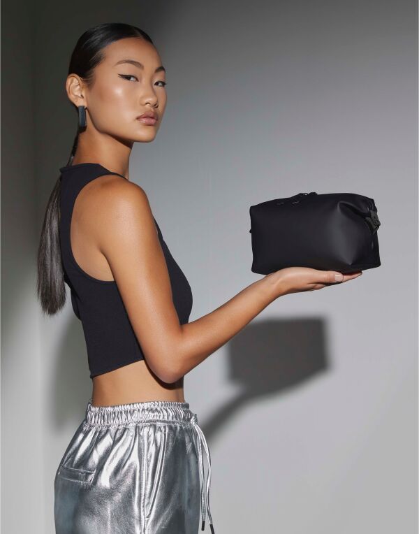 Grey matte PU accessory pouch for cosmetics or tech.