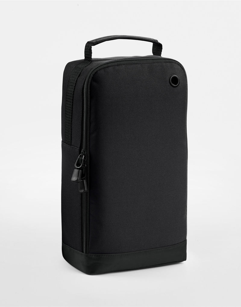 The Bagbase Athleisure Sports Bag, shown open to reveal the wipe-clean interior, perfect for storing shoes.