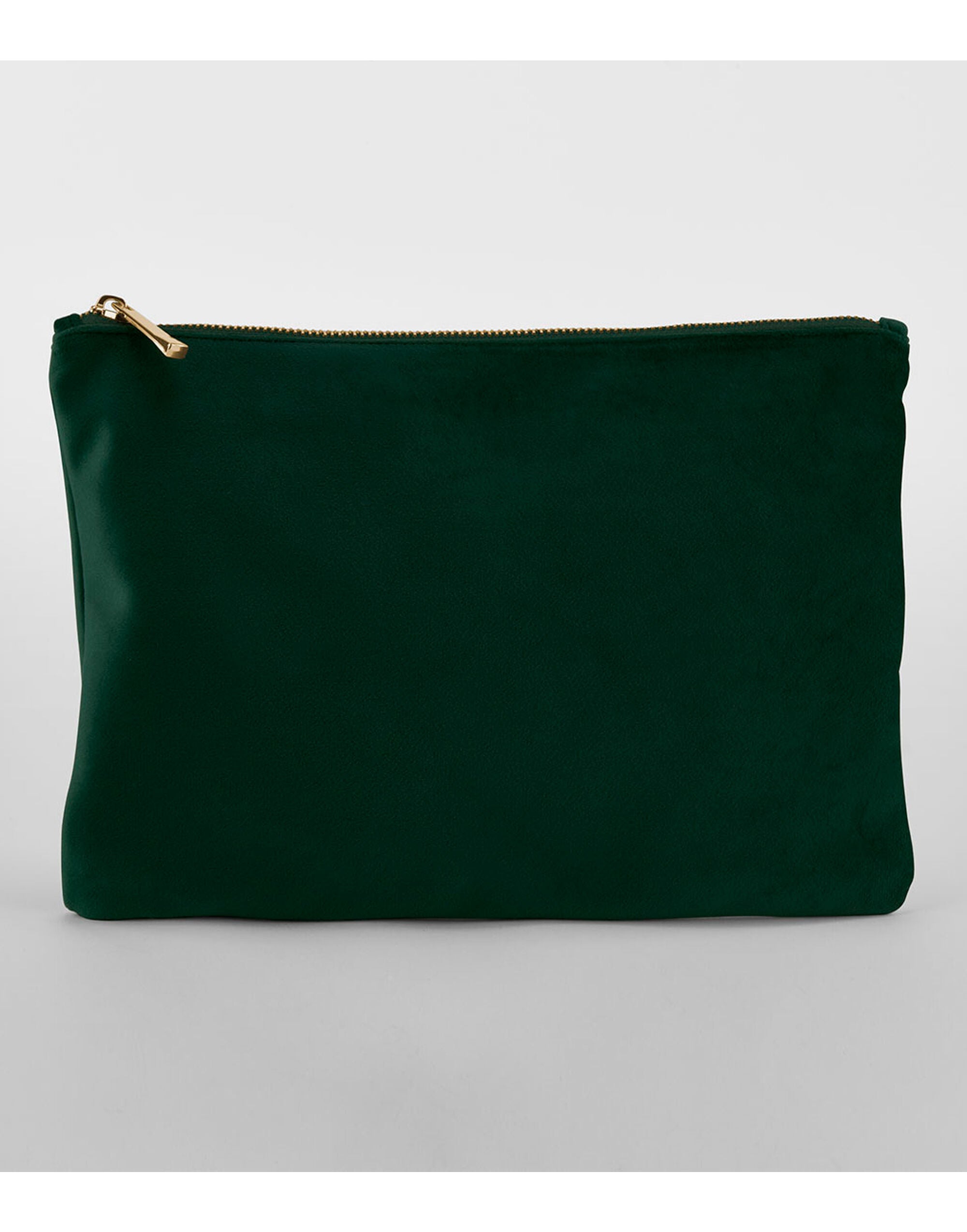 A dark grey Bagbase Velvet Accessory Pouch, ideal for storing jewelry or small essentials.