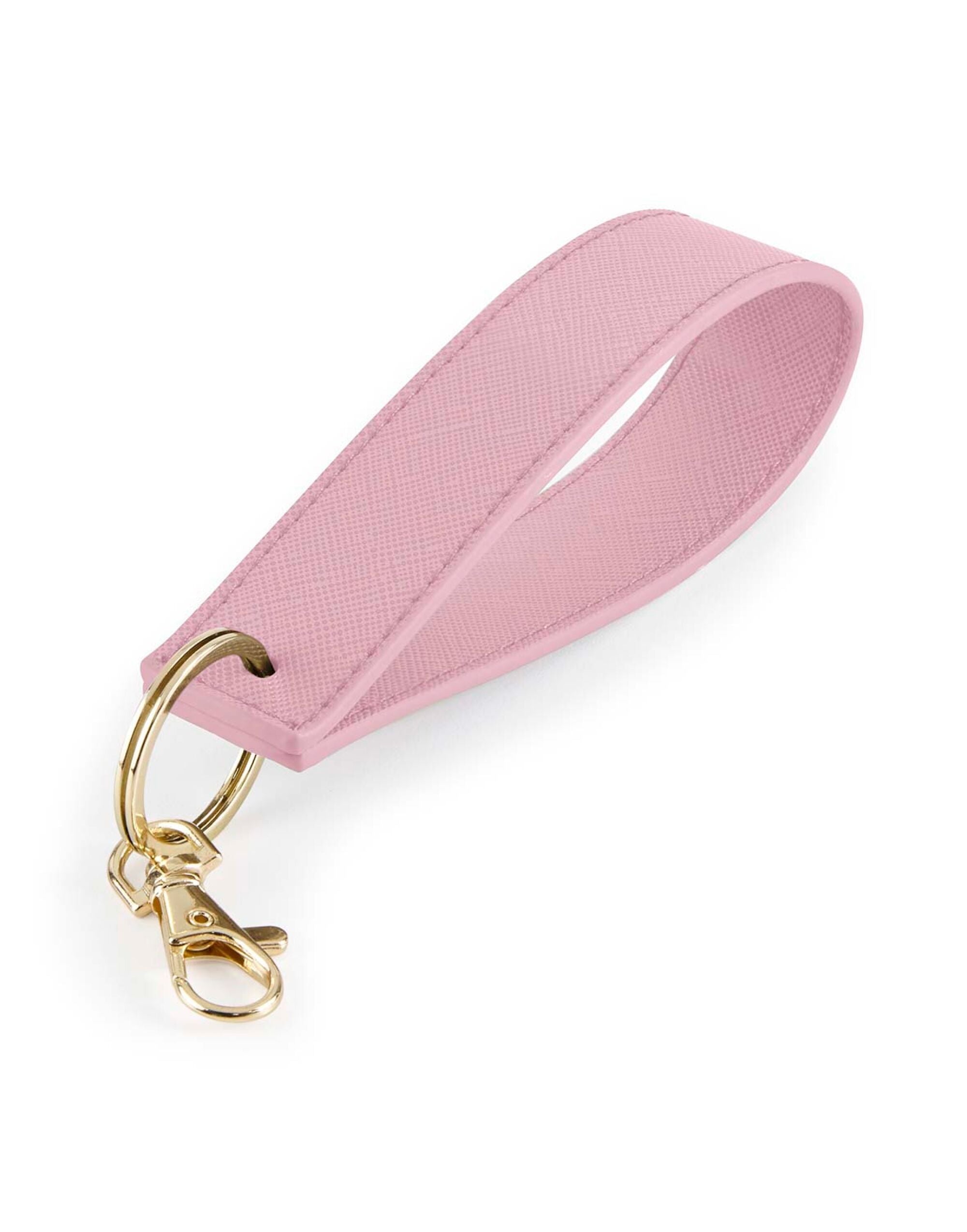 The light grey Boutique Wristlet Keyring, showcasing its Saffiano texture and elegant design.