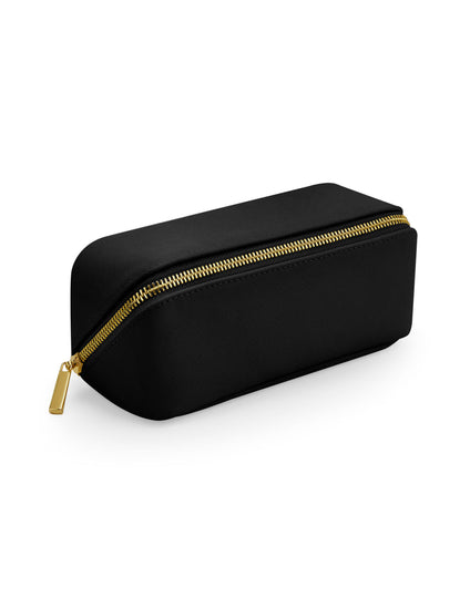 Mini estuche de accesorios plano abierto Bagbase Boutique en negro - Vista cerrada.