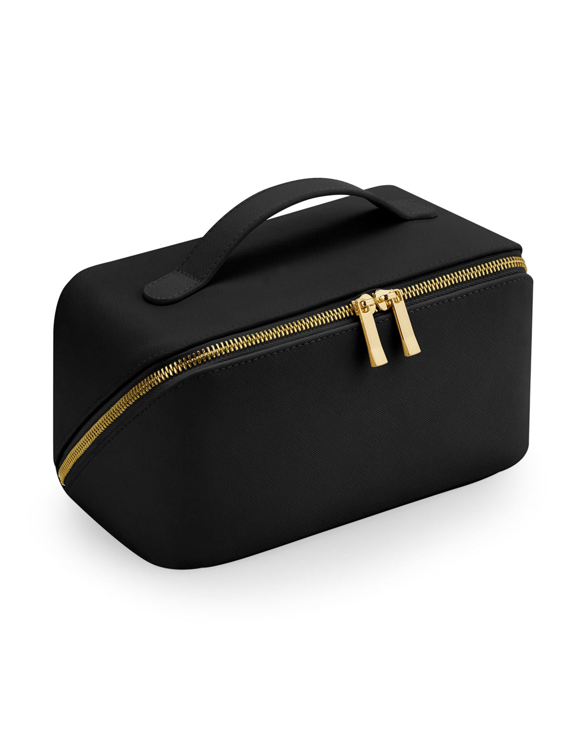 Bagbase Boutique open flat accessory case in a saffiano fine grain fabric, shown fully open to display its layout.