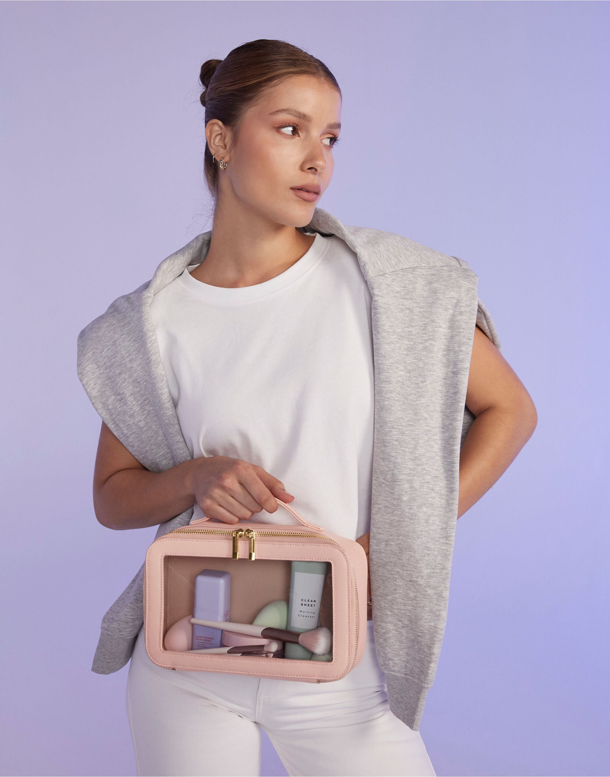 Bagbase Boutique waist bag in saffiano fine grain fabric, featuring a main zip compartment and adjustable belt.