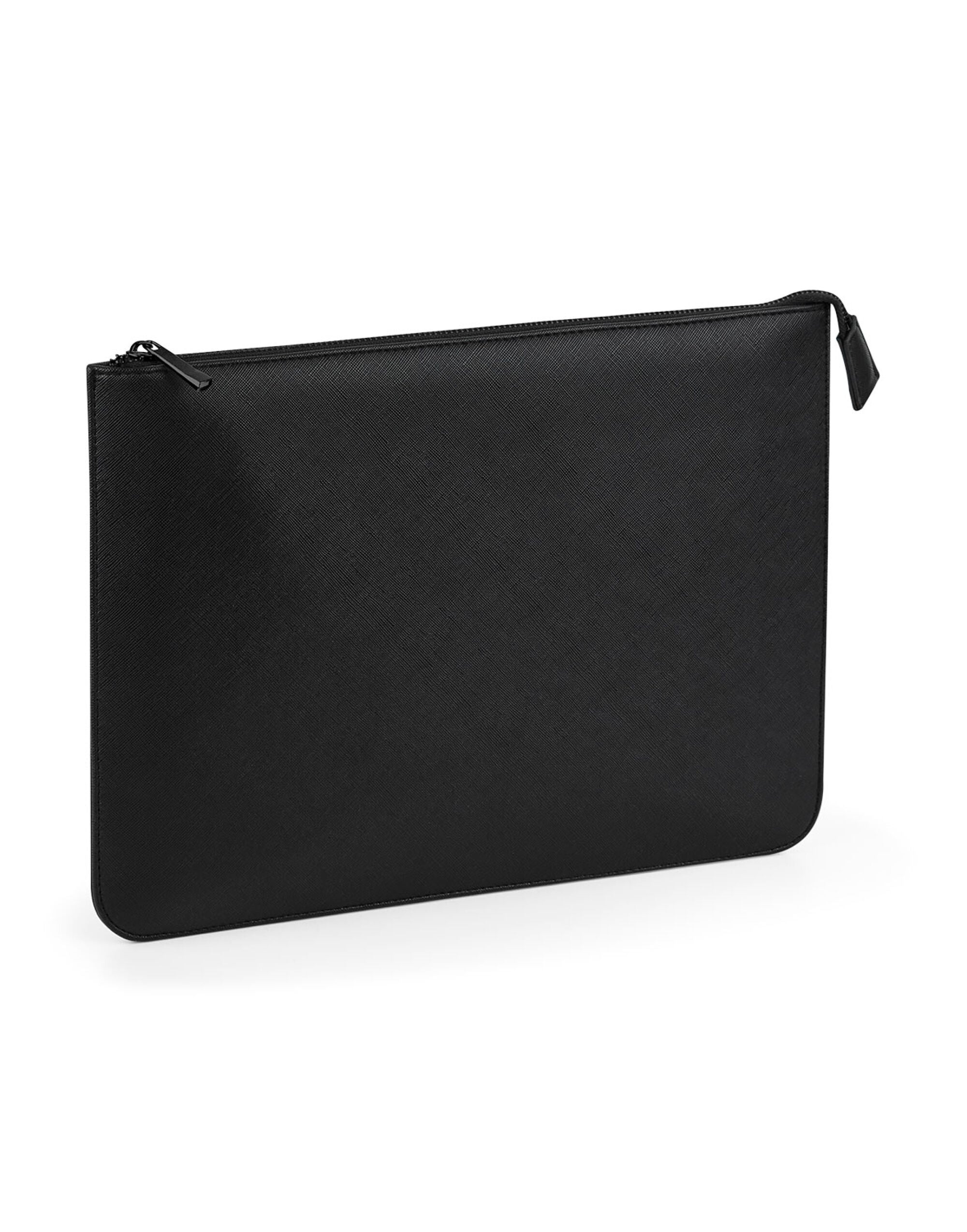 Angled view of the black boutique document slip.