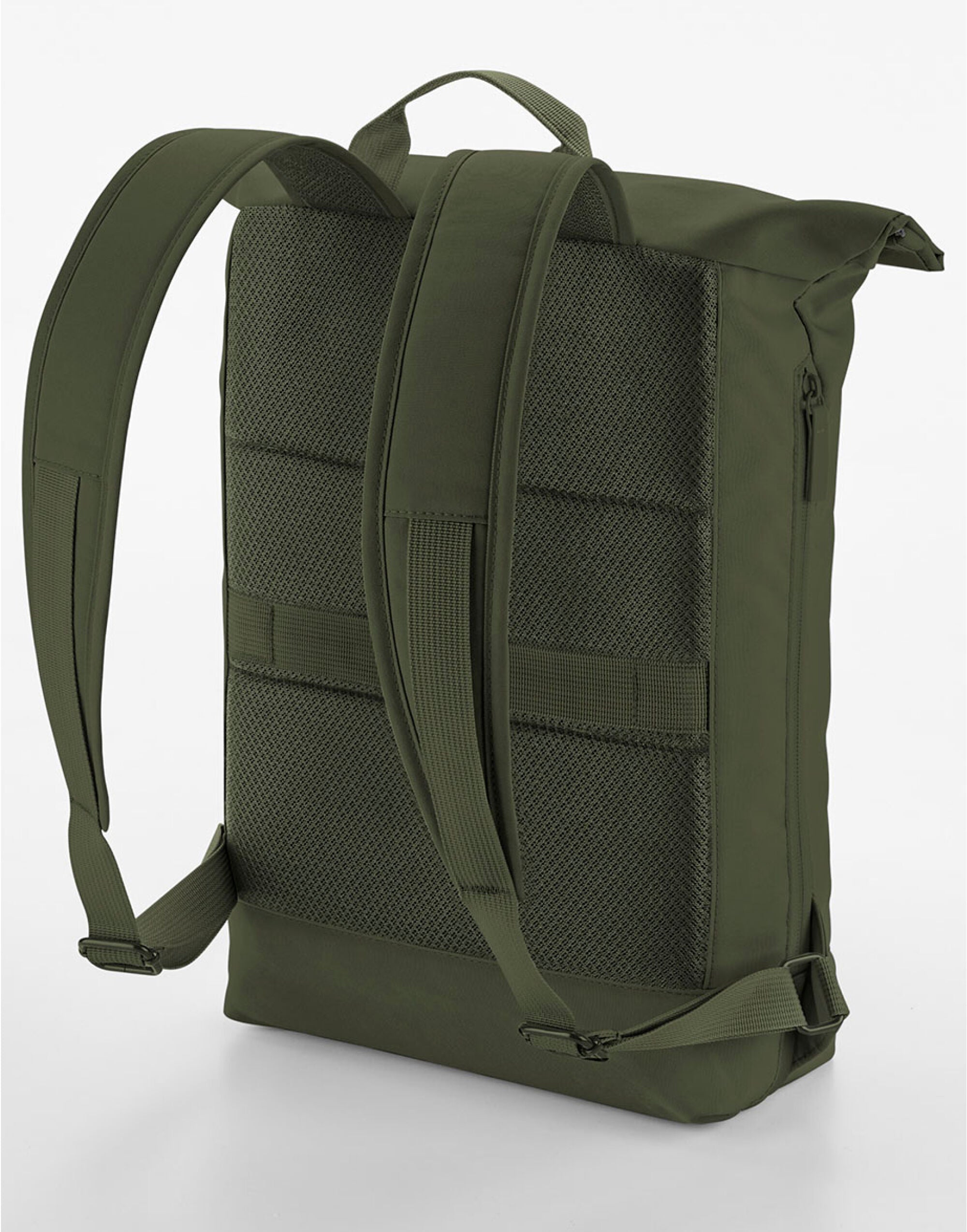 The khaki Bagbase Simplicity Roll-Top Backpack Lite, ideal for a stylish, understated look.