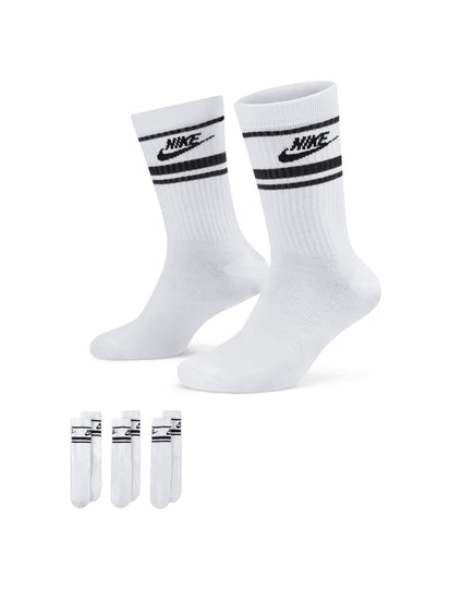 Nike Golf Nike Sportswear Everyday Essential Crew Socks 3Pr - White/Black