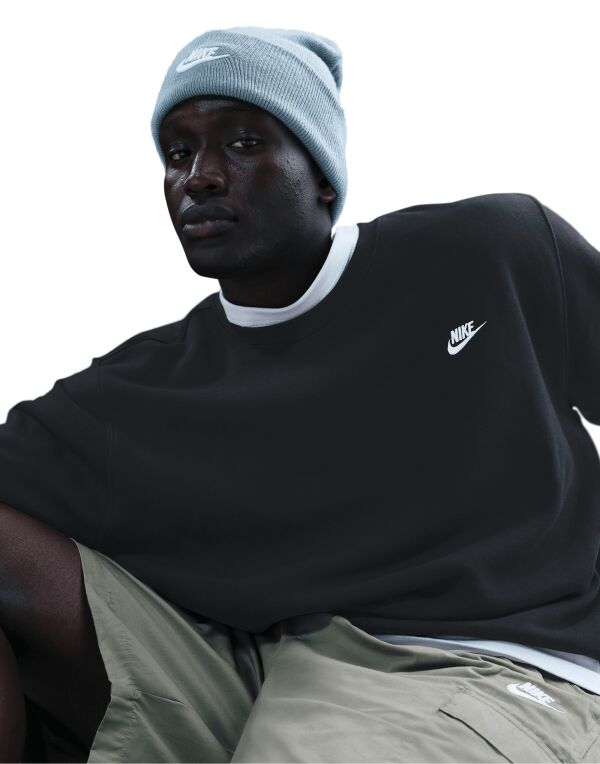 Nike Golf Club Fleece Crew - Dark Grey Heather/White