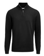 James Harvest Ashland Unisex 1/2 Zip Knitted Sweater - Grey Melange
