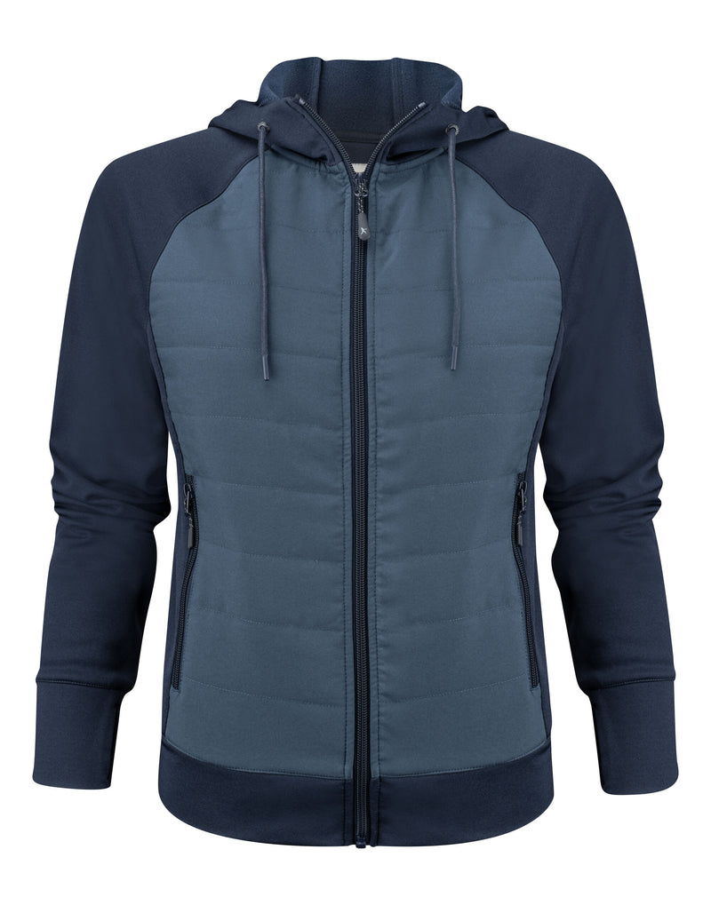 James Harvest Ladies Keyport Full Zip Hooded Hybrid Jacket