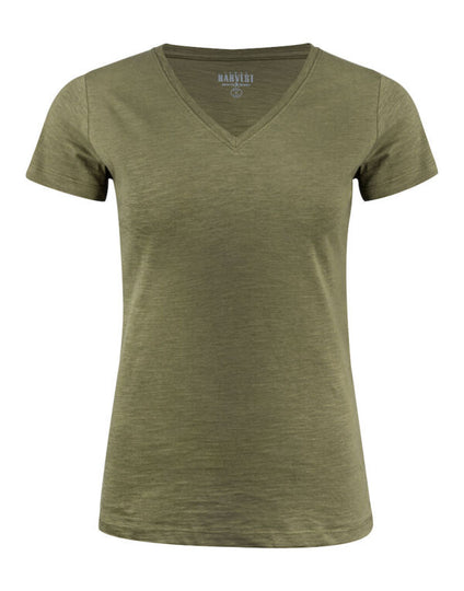 James Harvest Whailford V-Neck Ladies T - White