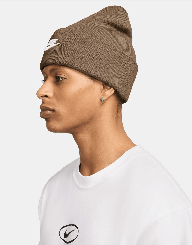 Nike Golf Futura Peak Beanie - Mosswood Brown/White