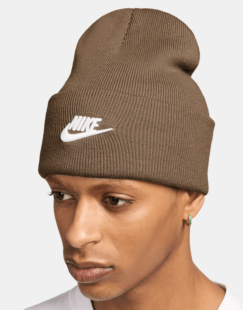 Nike Golf Futura Peak Beanie - Mosswood Brown/White