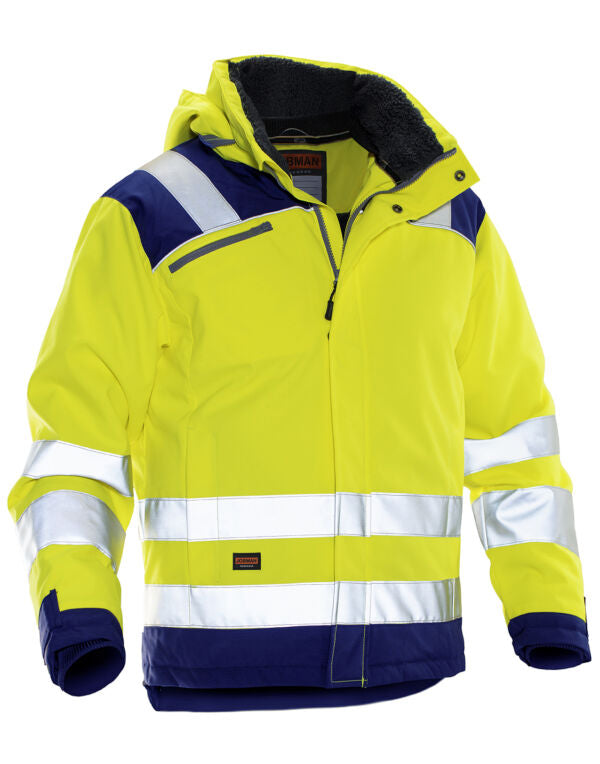 Jobman Winter Jacket Star Hi-Vis - Yellow/Navy