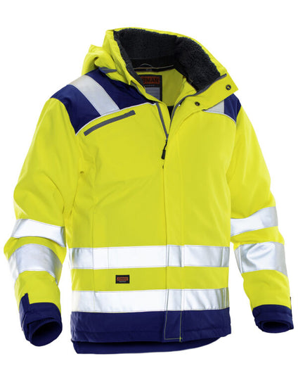 Jobman Winter Jacket Star Hi-Vis - Yellow/Navy