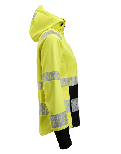Jobman Women'S Softshell Jacket Hi-Vis - Yellow/Black