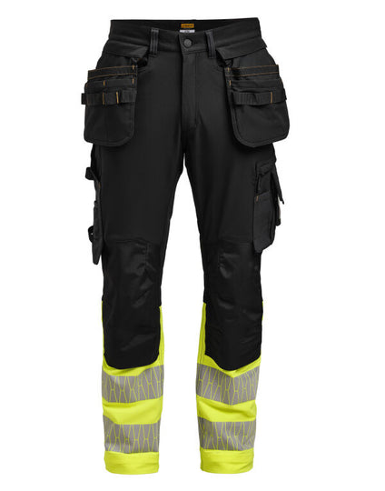 Jobman Craftsman Trousers Stretch Hi-Vis - Black/Yellow