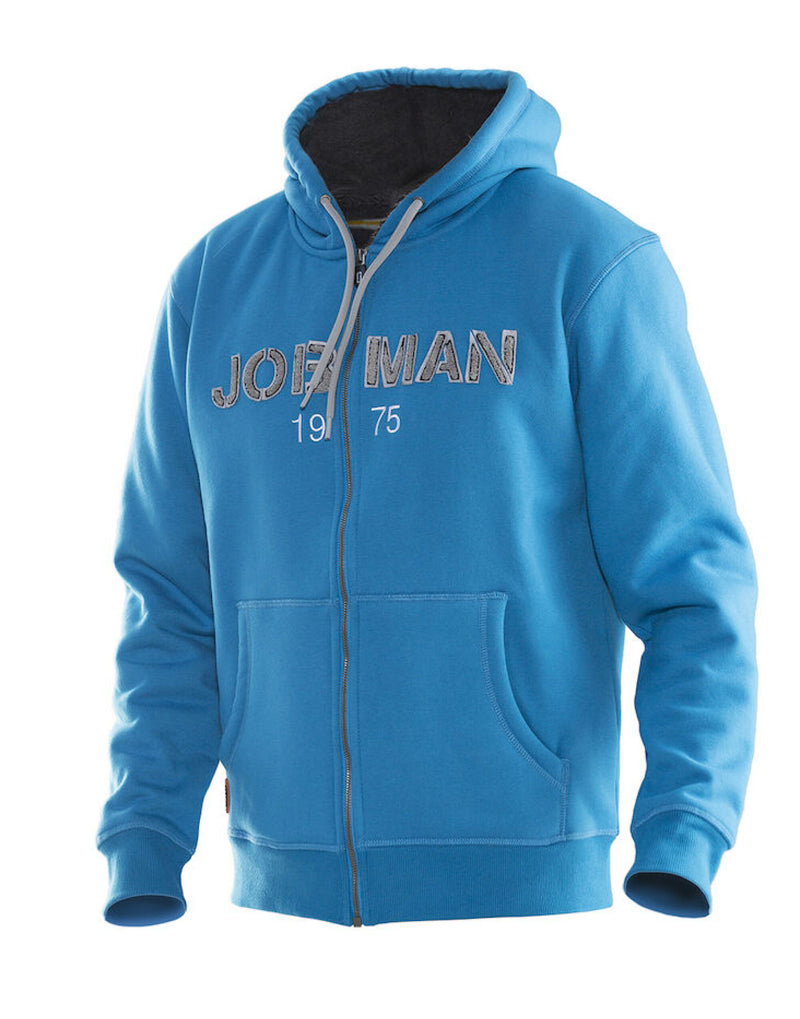 Jobman Men'S Vintage Hoodie Lined - Ocean/Dark Grey
