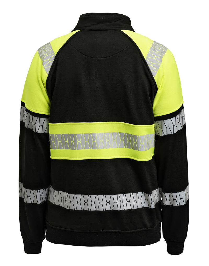 Jobman Sweatshirt Full-Zip Hi-Vis - Black/Yellow