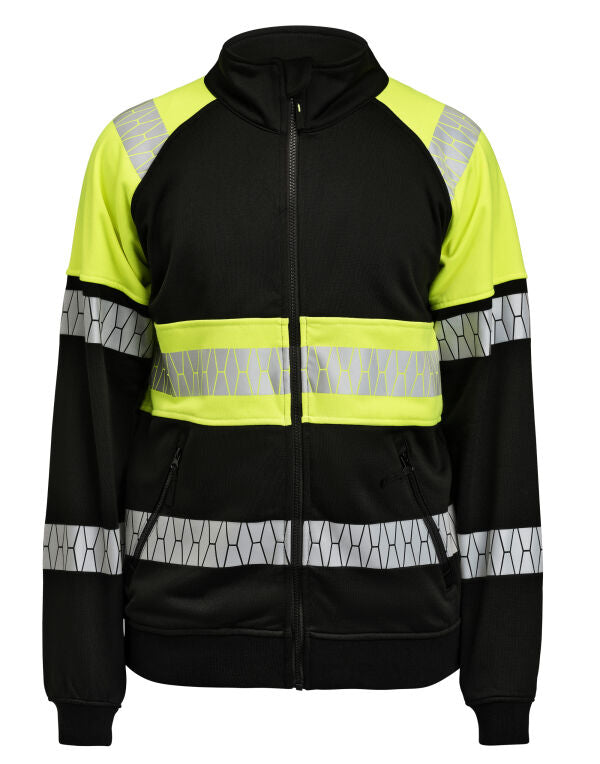 Jobman Sweatshirt Full-Zip Hi-Vis - Black/Yellow