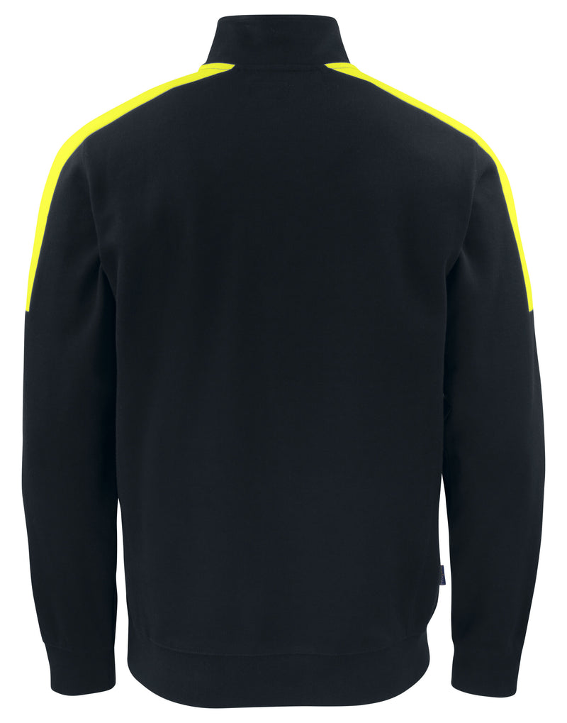 Pro-Job Prio 2128 1/2 Zip Sweatshirt - Black/Yellow