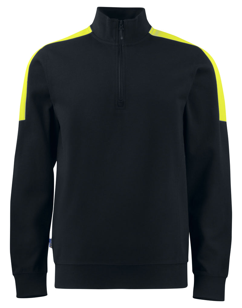 Pro-Job Prio 2128 1/2 Zip Sweatshirt - Black/Yellow