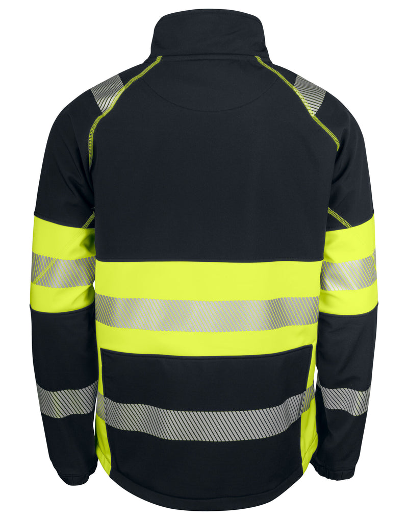 Pro-Job 6443 Softshell Jacket En Iso 20471 Class 1 - Yellow/Black
