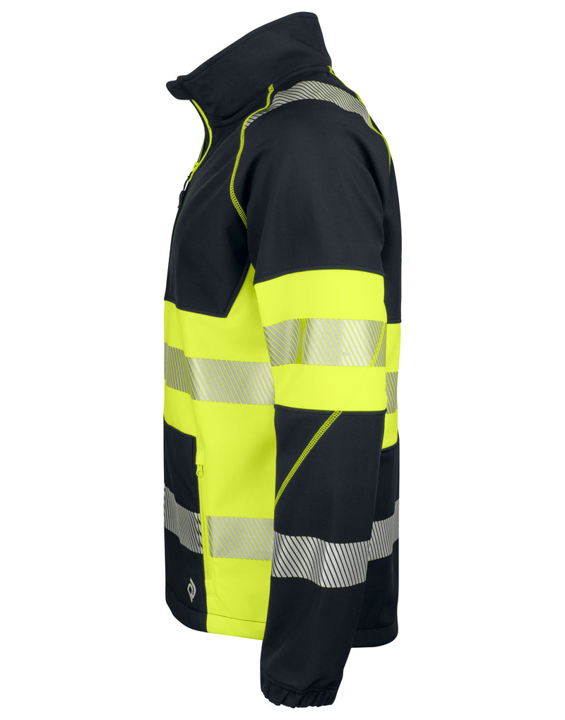 Pro-Job 6443 Softshell Jacket En Iso 20471 Class 1 - Yellow/Black
