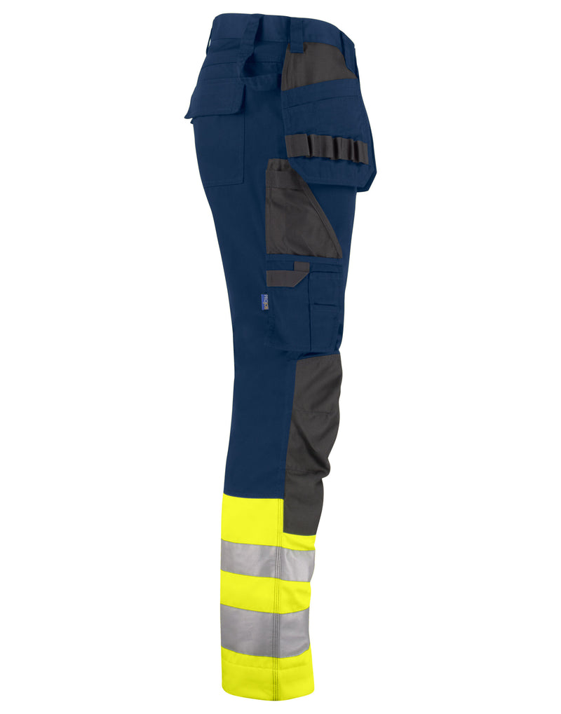 Pro-Job Prio 6534 Waistpants En Iso 20471 Class 1 - Yellow/Navy