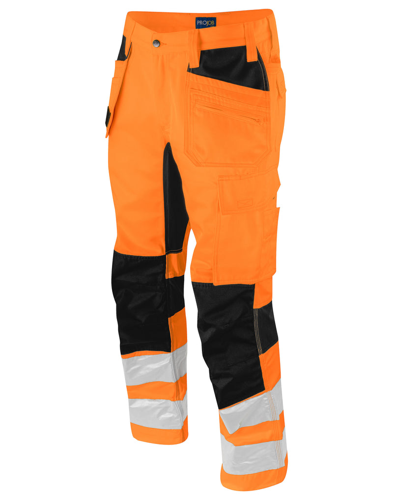 Pro-Job Prio 6570 Waistpant Stretch Class 2 - Orange/Black