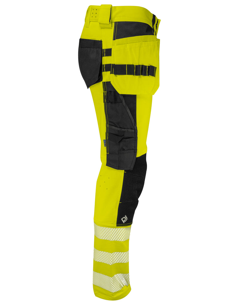Pro-Job 6571 Waistpant Stretch En Iso 20471 Class 2 - Yellow/Black