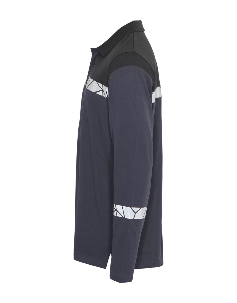 Pro-Job Progression 7004 Long Sleeve Pique Polo - Navy/Black