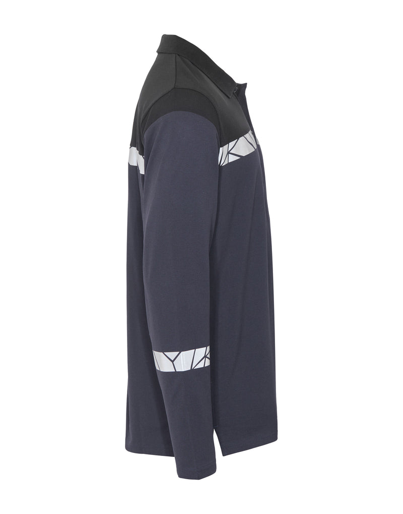 Pro-Job Progression 7004 Long Sleeve Pique Polo - Navy/Black