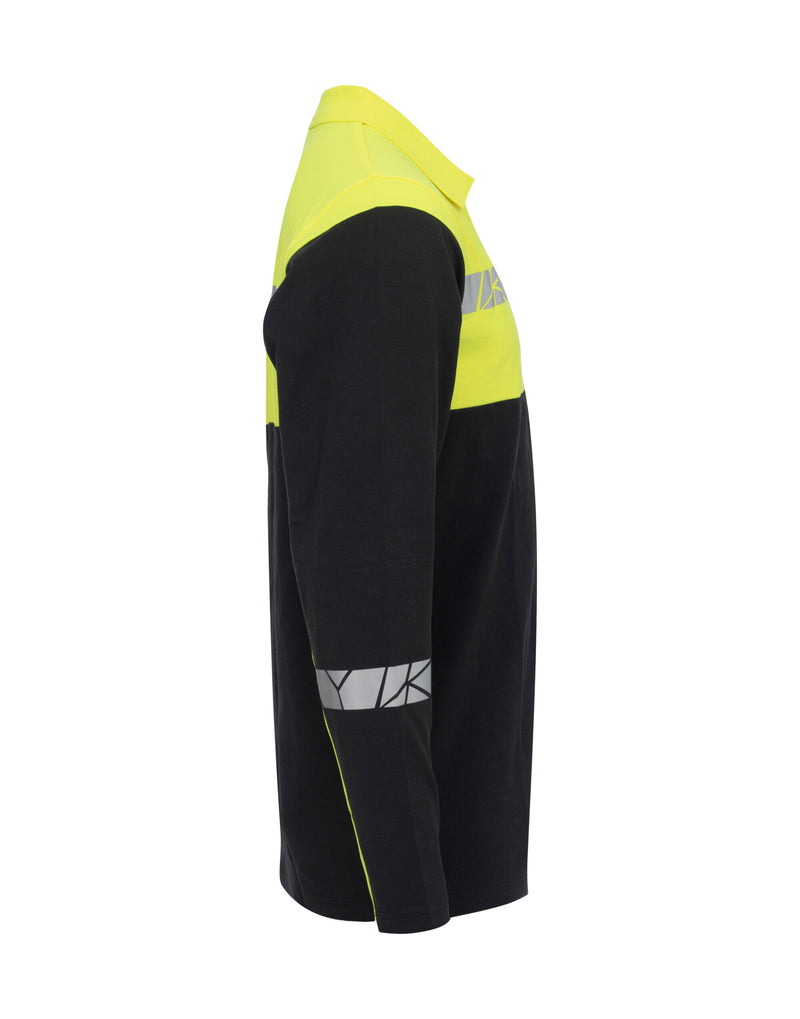 Pro-Job Progression 7004 Long Sleeve Pique Polo - Black/Yellow
