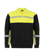 Pro-Job Progression 7100 Long Sleeve Polo Sweatshirt - Black/Yellow