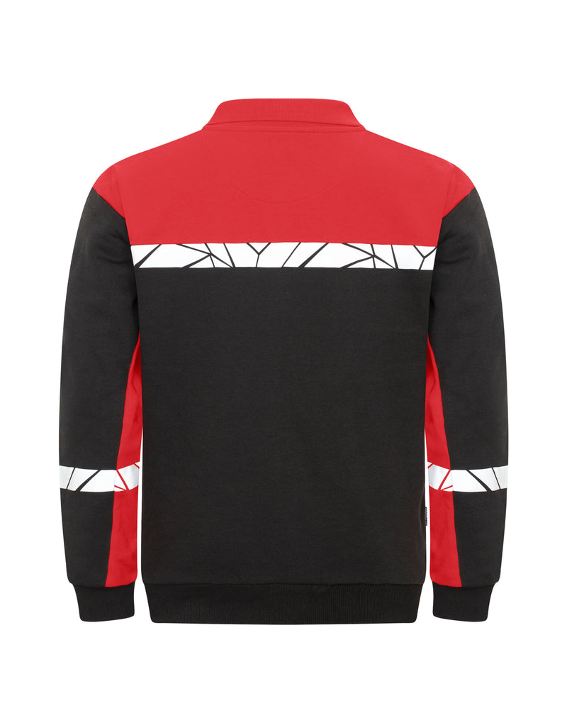 Pro-Job Progression 7100 Long Sleeve Polo Sweatshirt - Black/Red