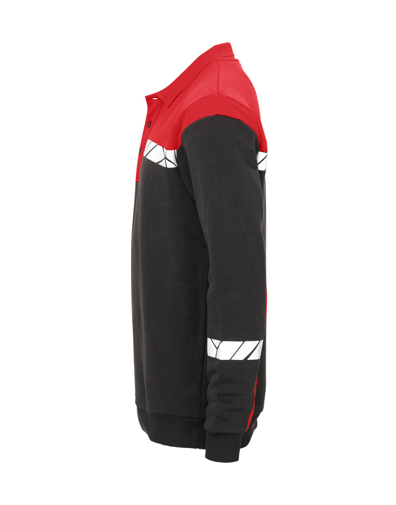 Pro-Job Progression 7100 Long Sleeve Polo Sweatshirt - Black/Red