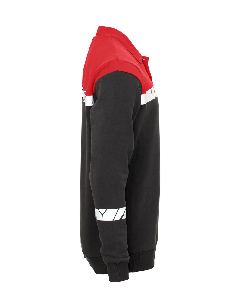 Pro-Job Progression 7100 Long Sleeve Polo Sweatshirt - Black/Red