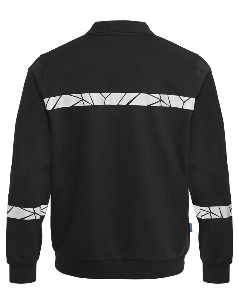 Pro-Job Progression 7100 Long Sleeve Polo Sweatshirt - Black/Black