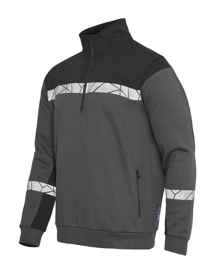 Pro-Job Progression 7102 1/2 Zip Sweatshirt - Grey/Black