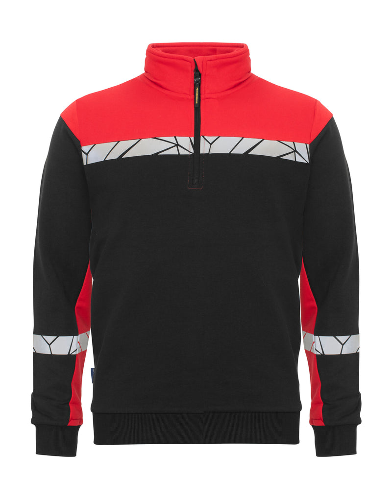 Pro-Job Progression 7102 1/2 Zip Sweatshirt - Black/Red