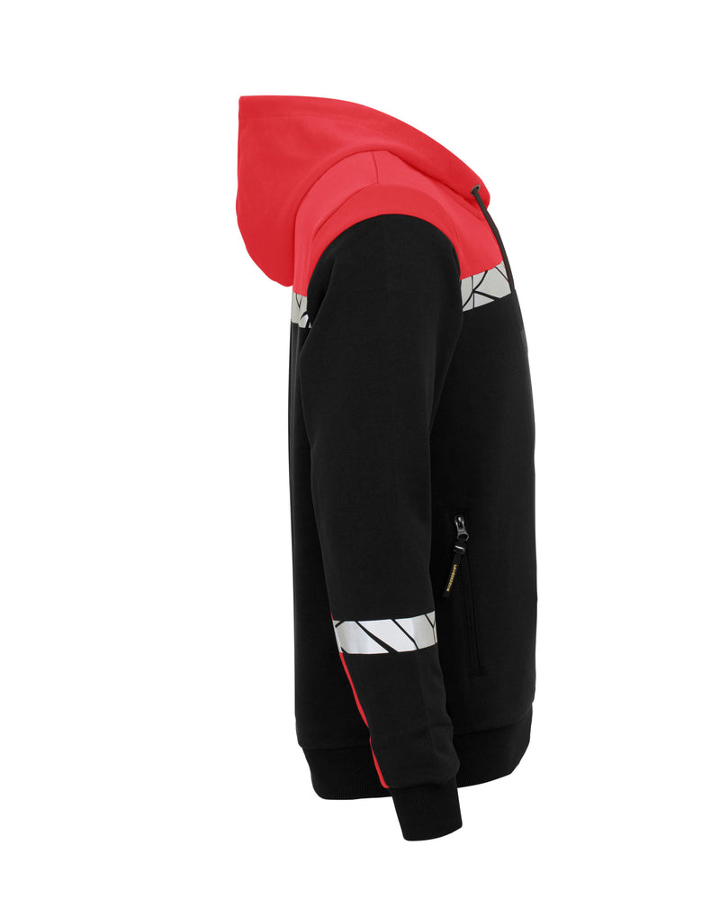 Pro-Job Progression 7104 1/2 Zip Hoodie - Black/Red