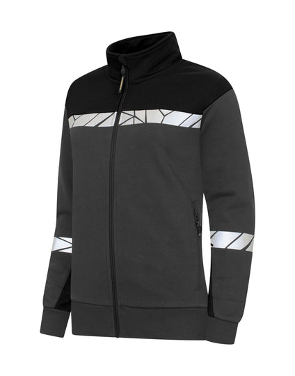 Pro-Job Progression 7105 Ladies Full Zip Sweatshirt - Grey/Black
