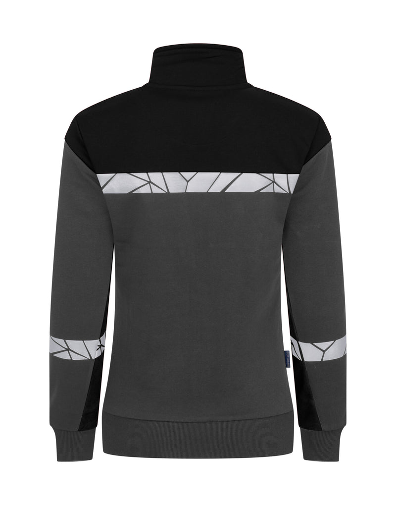 Pro-Job Progression 7105 Ladies Full Zip Sweatshirt - Grey/Black