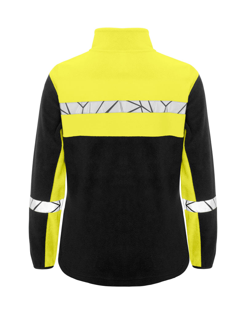 Pro-Job Progression 7301 Ladies Full Zip Fleece - Black/Yellow