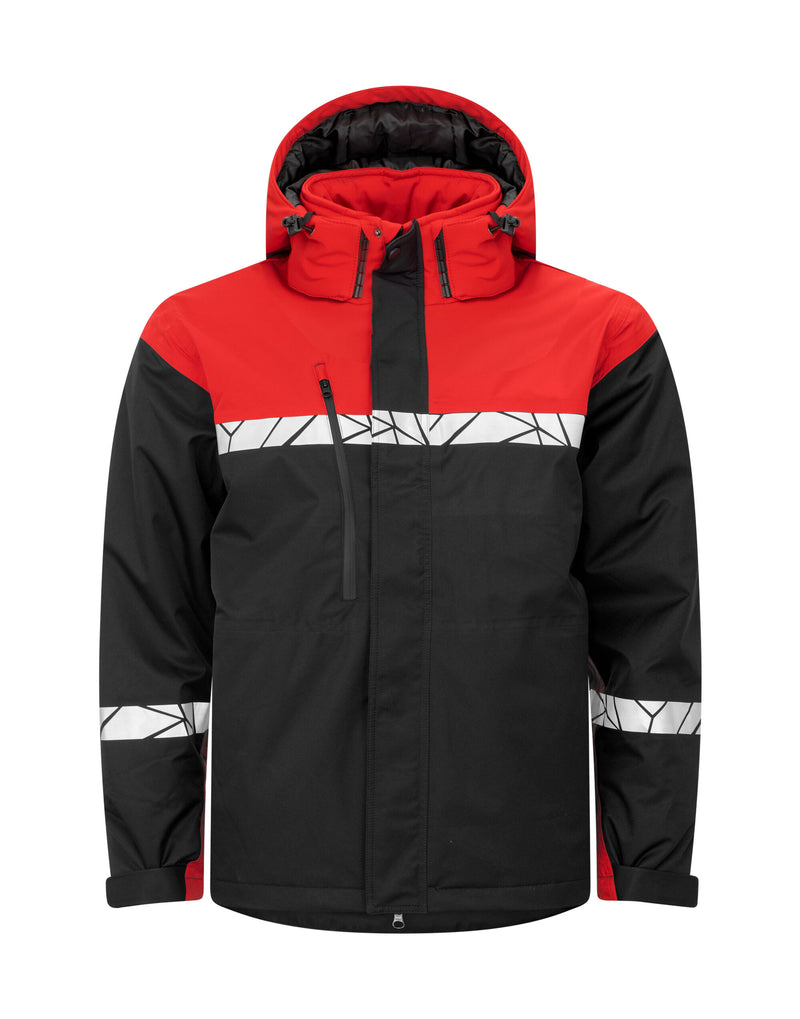 Pro-Job Progression 7415 Functional Padded Shell Jacket - Black/Red