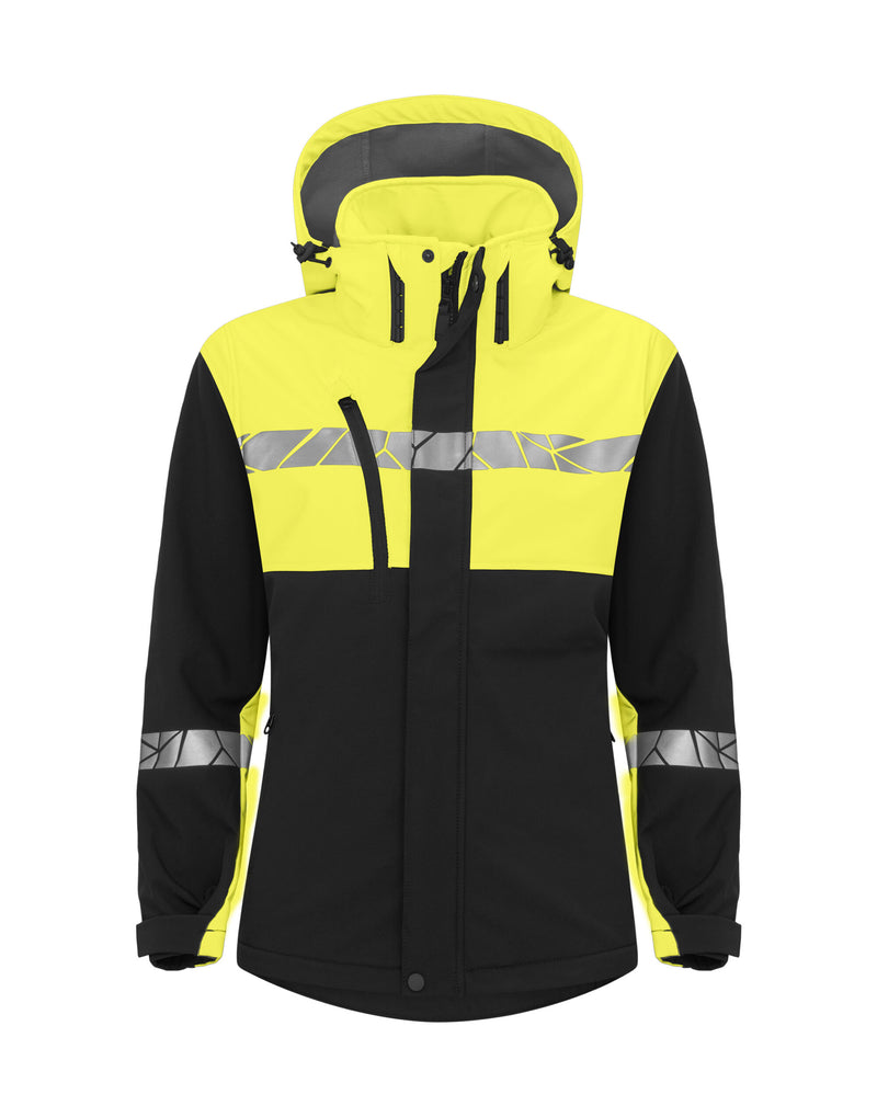 Pro-Job Progression 7417 Ladies Softshell Jacket - Black/Yellow