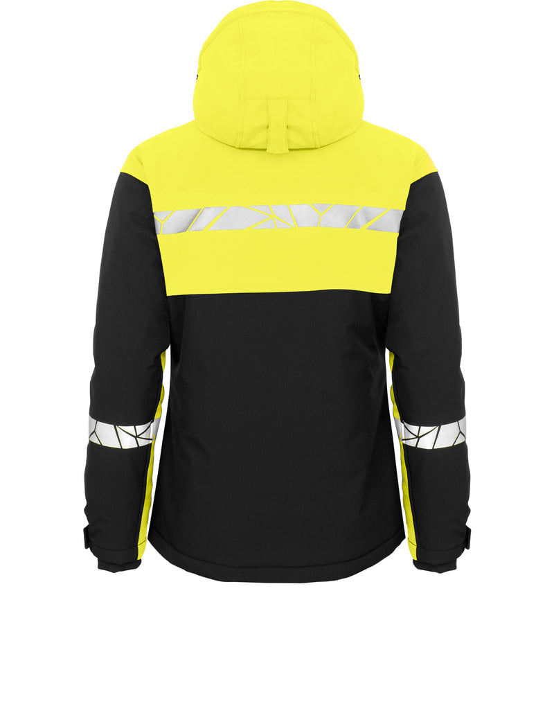 Pro-Job Progression 7418 Ladies Padded Softshell Jacket - Black/Yellow